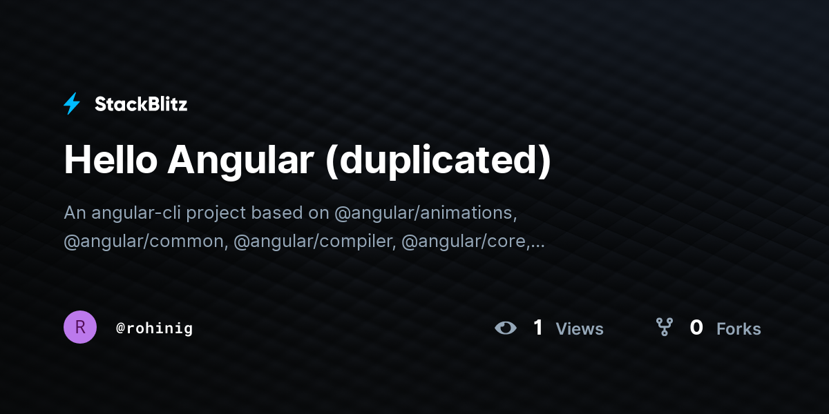 Hello Angular (duplicated) - StackBlitz
