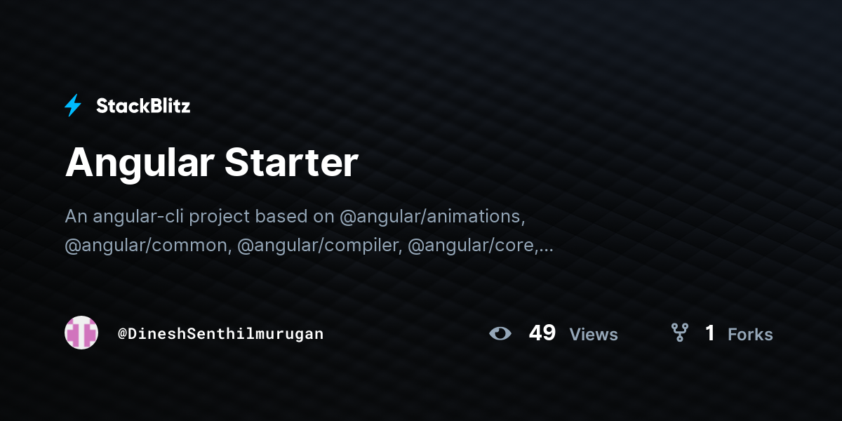 Angular Starter - StackBlitz