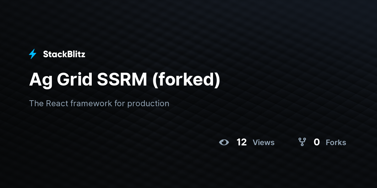 Ag Grid SSRM (forked) - StackBlitz