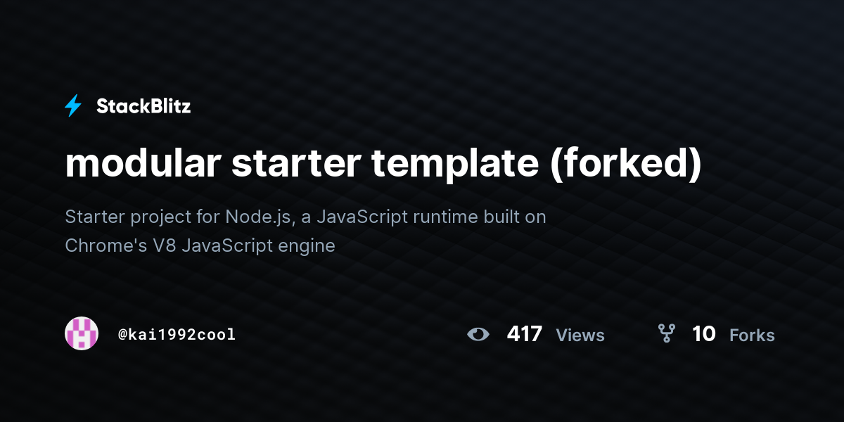 modular starter template (forked) - StackBlitz