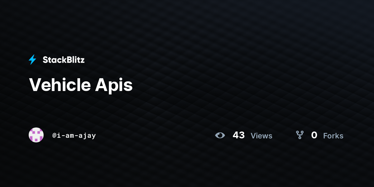 Vehicle Apis - StackBlitz