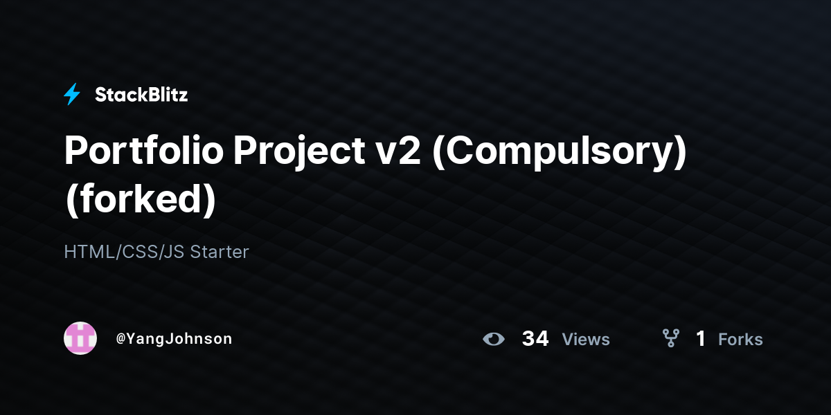 Portfolio Project v2 (Compulsory) (forked) - StackBlitz