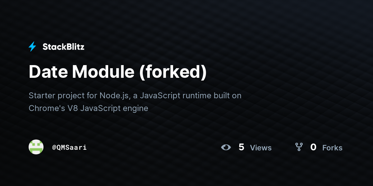 Date Module (forked) - StackBlitz