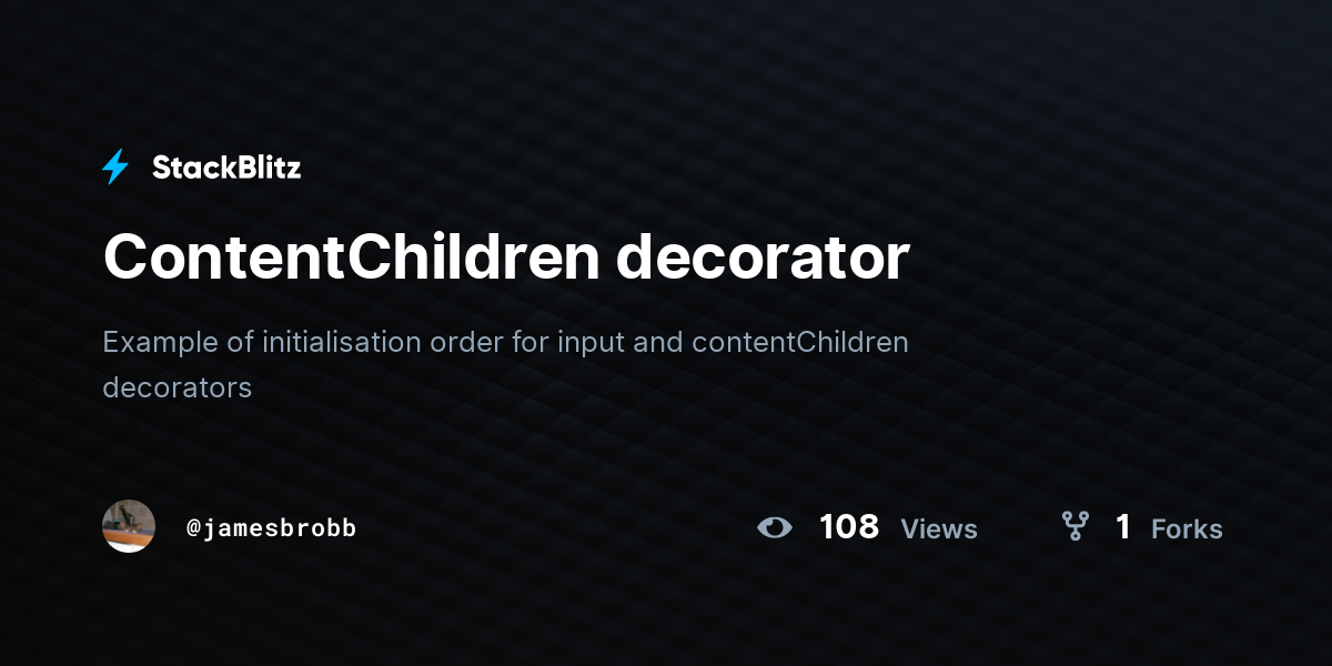 ContentChildren decorator - StackBlitz