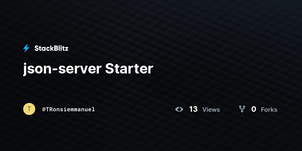 json-server Starter - StackBlitz