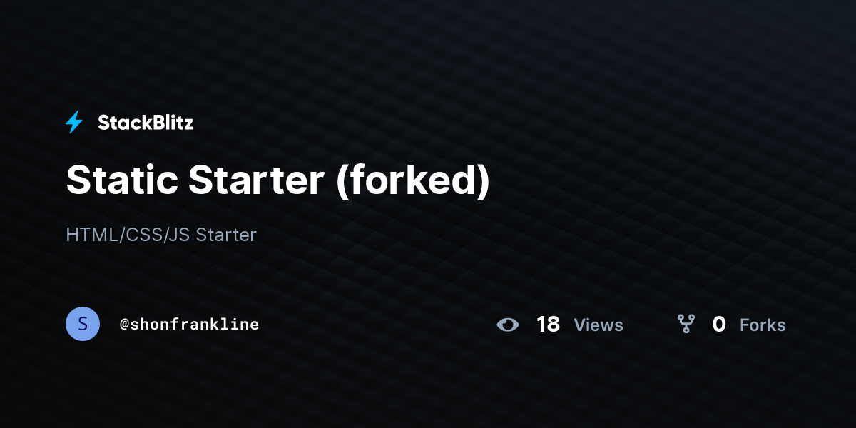 Static Starter (forked) - StackBlitz