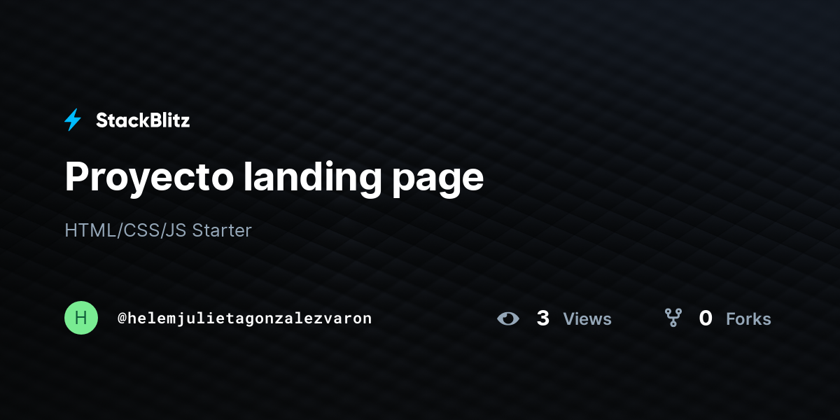 Proyecto landing page - StackBlitz