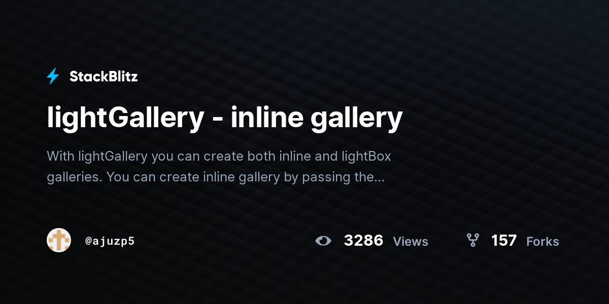 lightGallery - inline gallery - StackBlitz