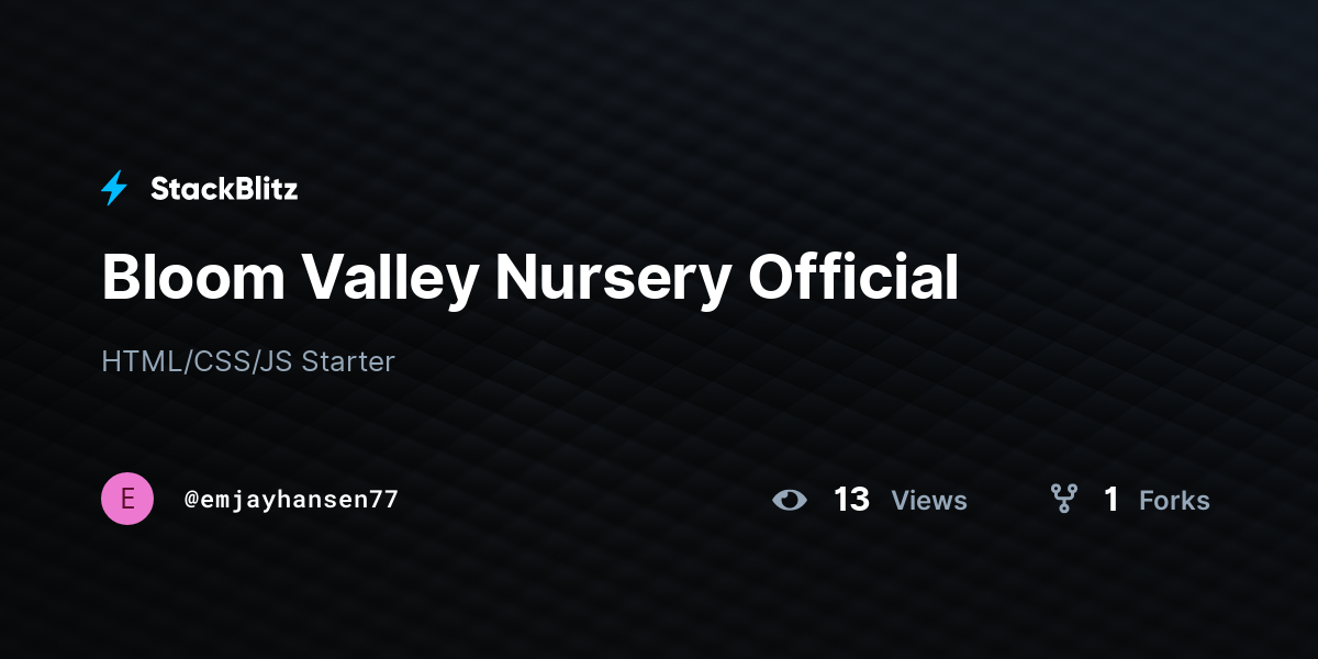 Bloom Valley Nursery Official - StackBlitz