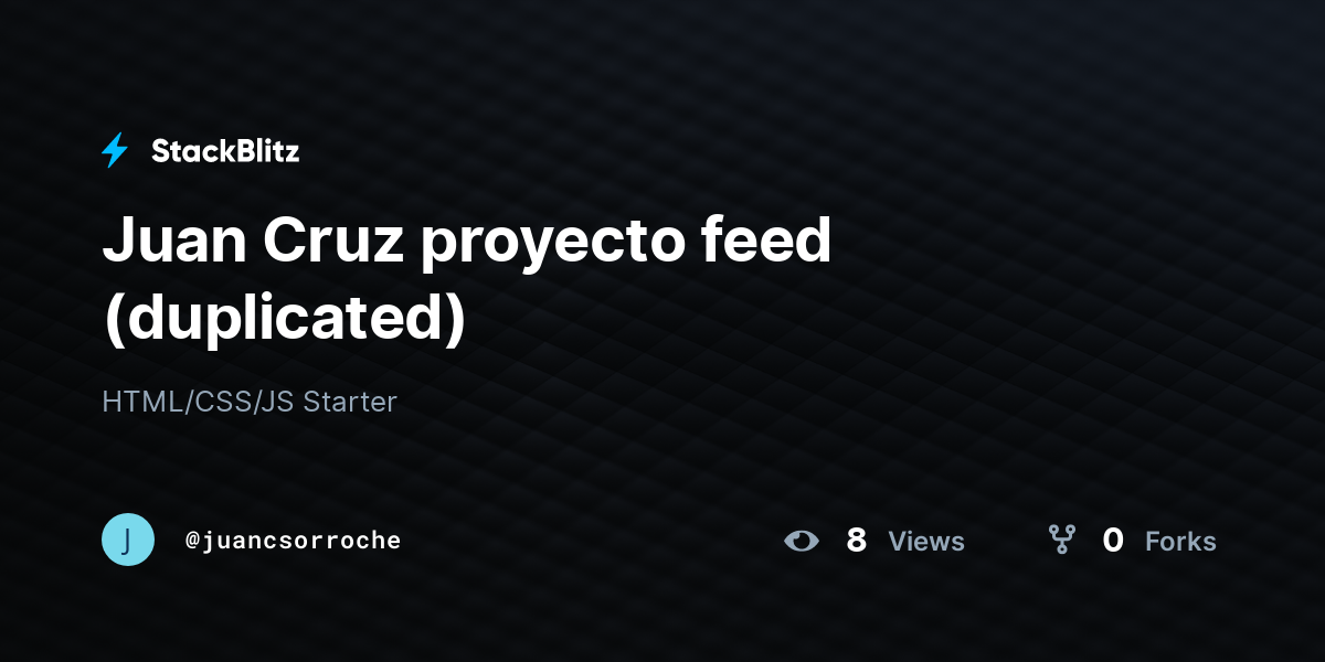 Juan Cruz proyecto feed (duplicated) - StackBlitz