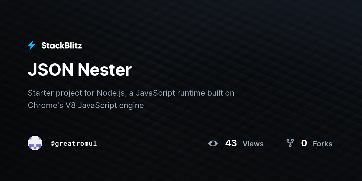 JSON Nester - StackBlitz