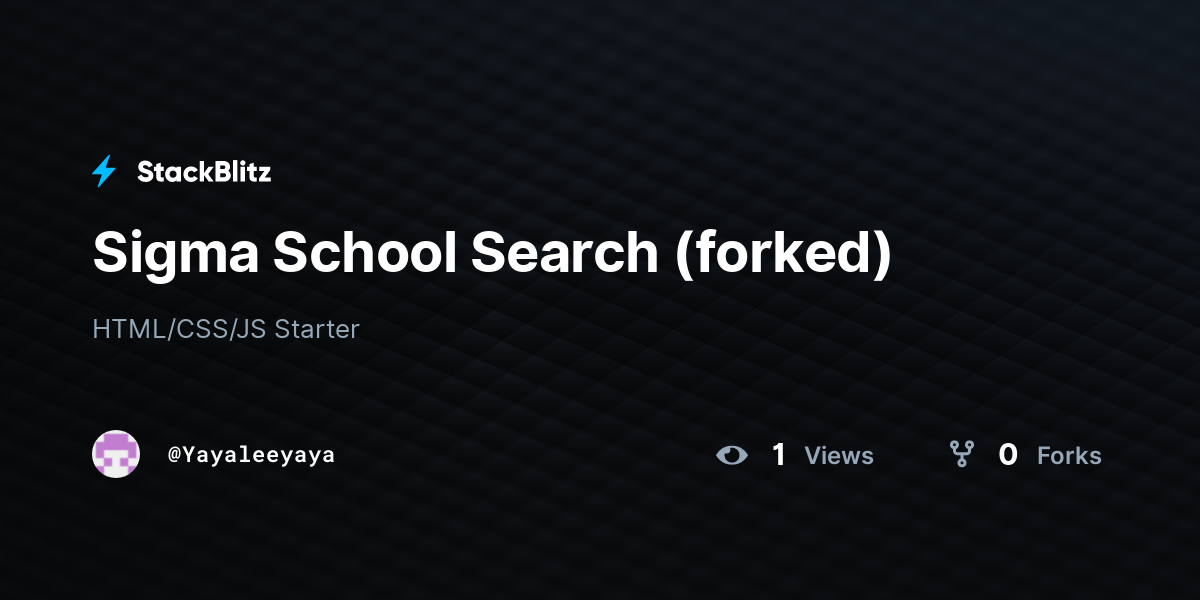 Sigma School Search (forked) - StackBlitz