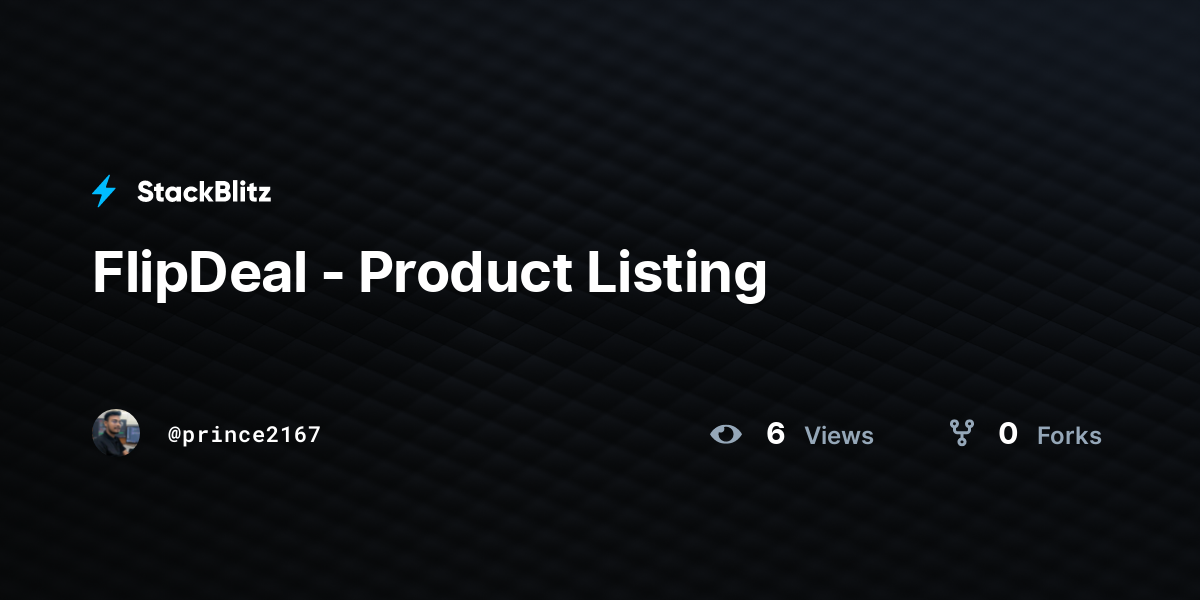 FlipDeal - Product Listing - StackBlitz