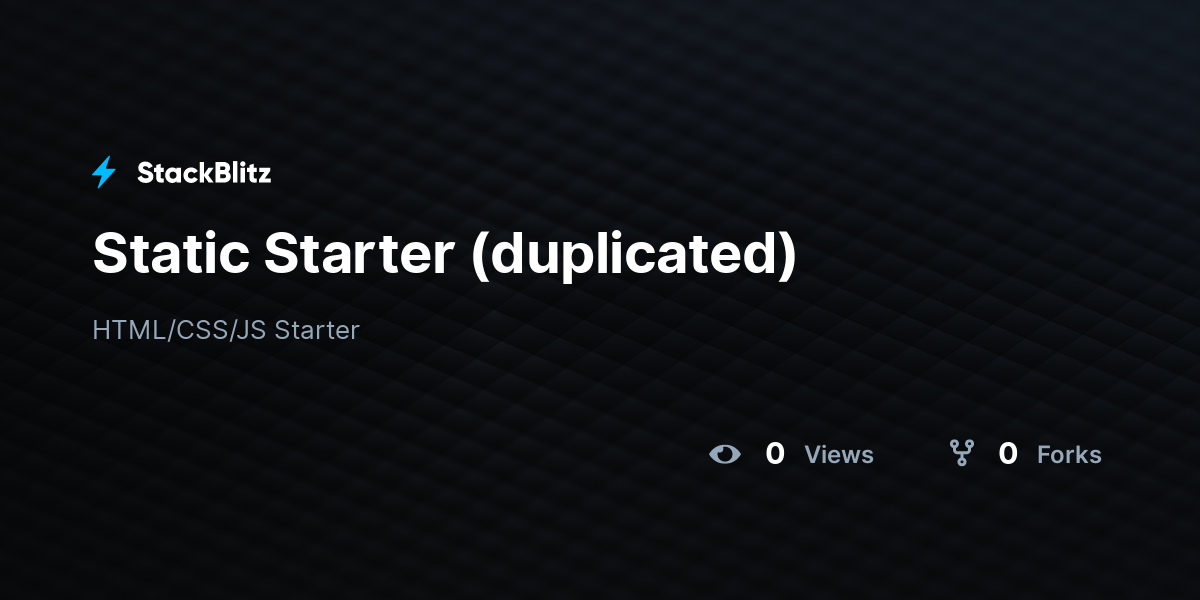 Static Starter (duplicated) - StackBlitz