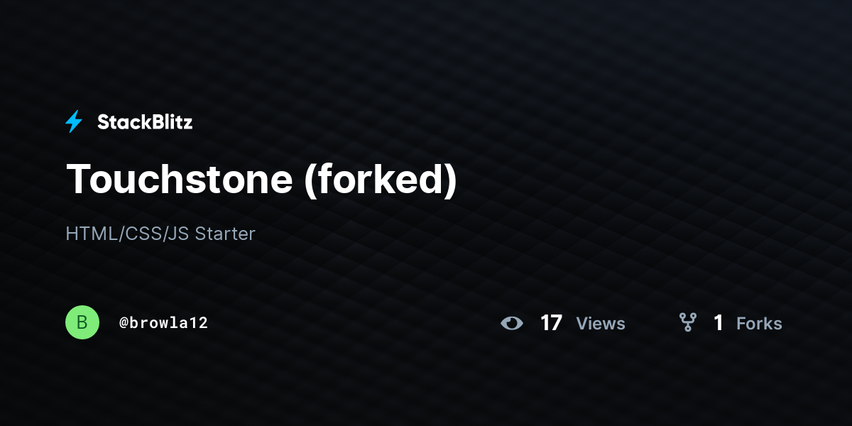 Touchstone (forked) - StackBlitz