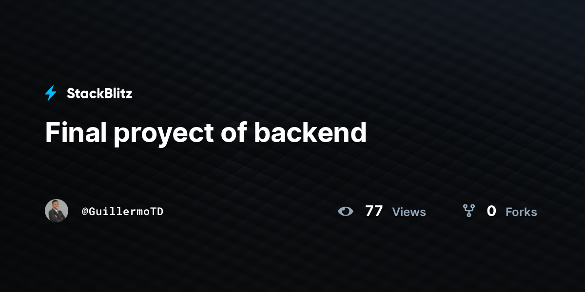 Final proyect of backend - StackBlitz