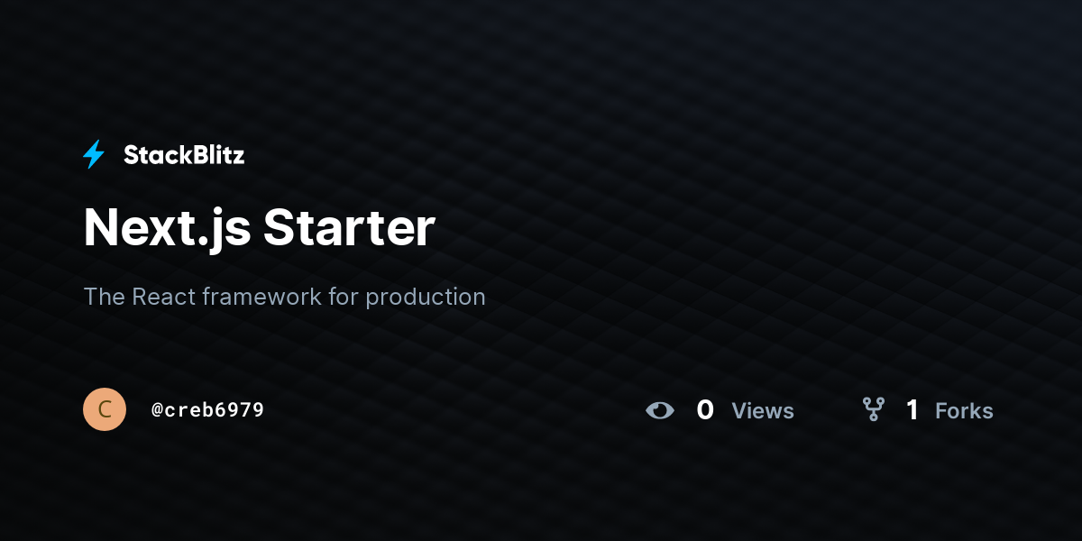 Next.js Starter - StackBlitz