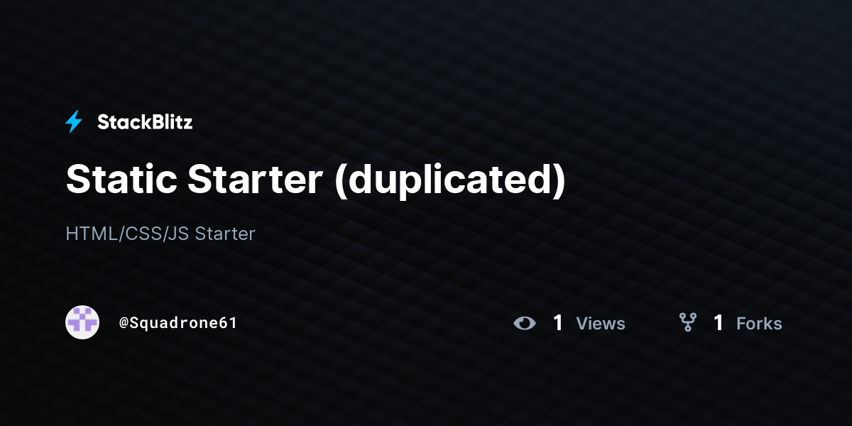 Static Starter (duplicated) - StackBlitz