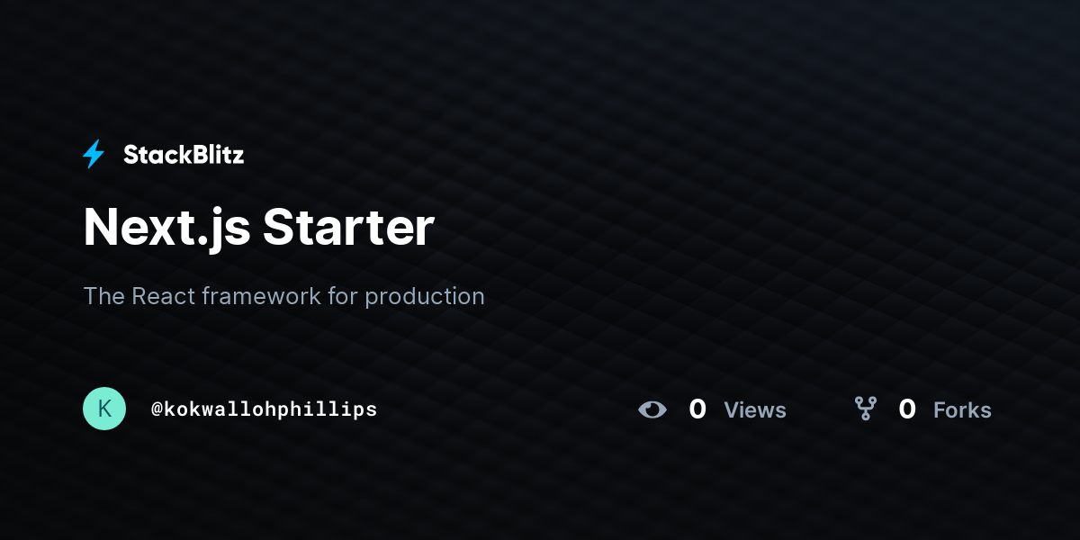 Next.js Starter - StackBlitz