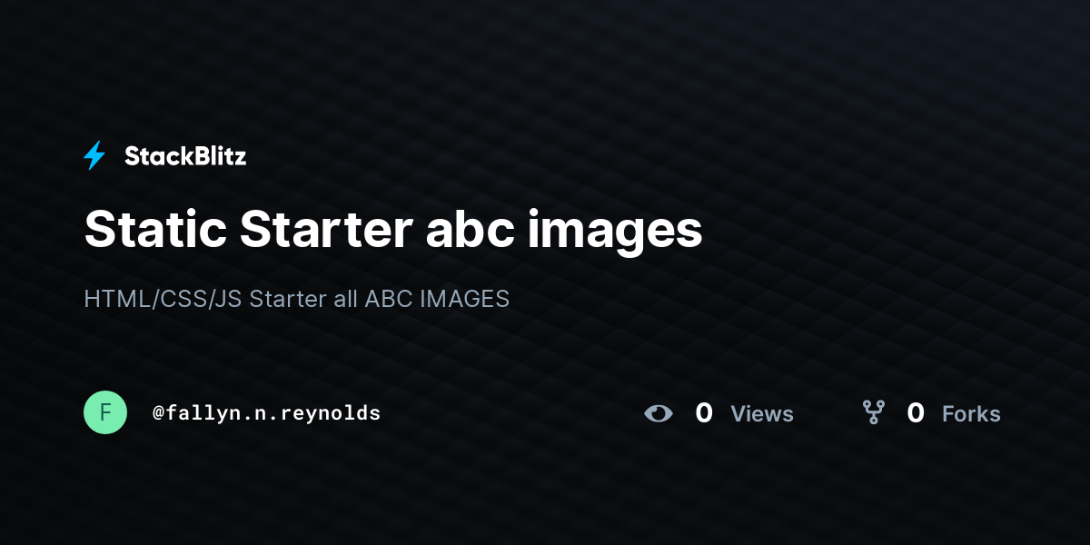 Static Starter abc images - StackBlitz