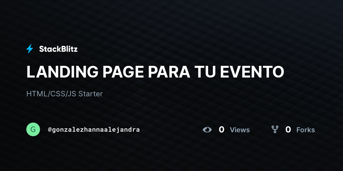 LANDING PAGE PARA TU EVENTO - StackBlitz