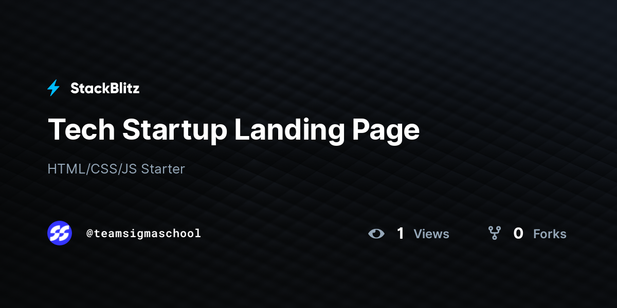 Tech Startup Landing Page - StackBlitz