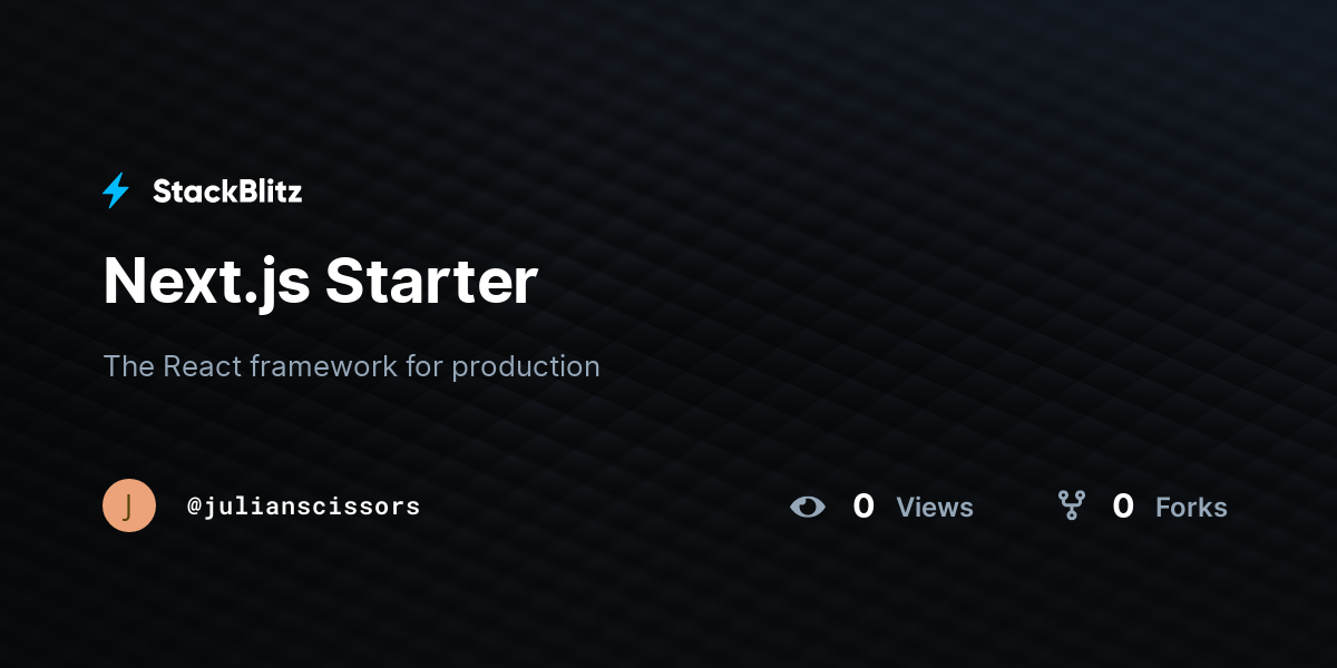 Next.js Starter - StackBlitz