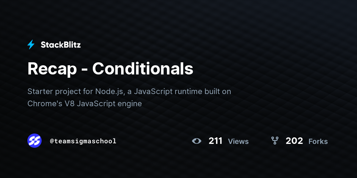 Recap - Conditionals - StackBlitz
