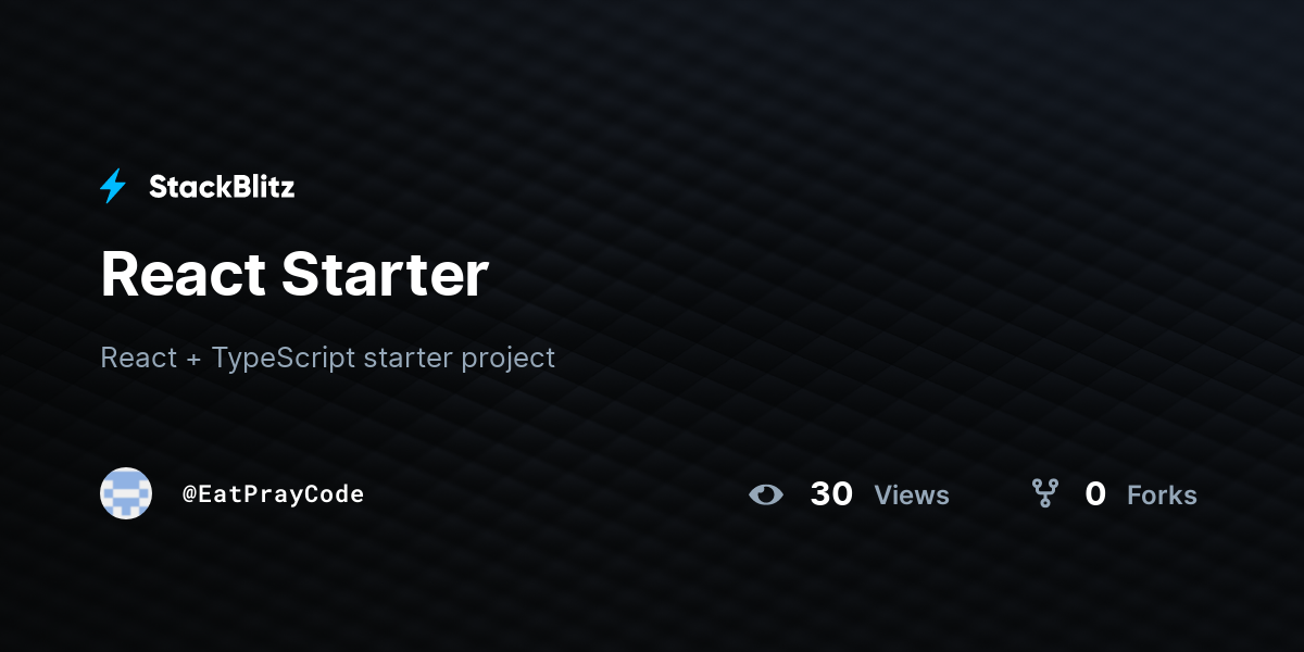 React Starter - StackBlitz