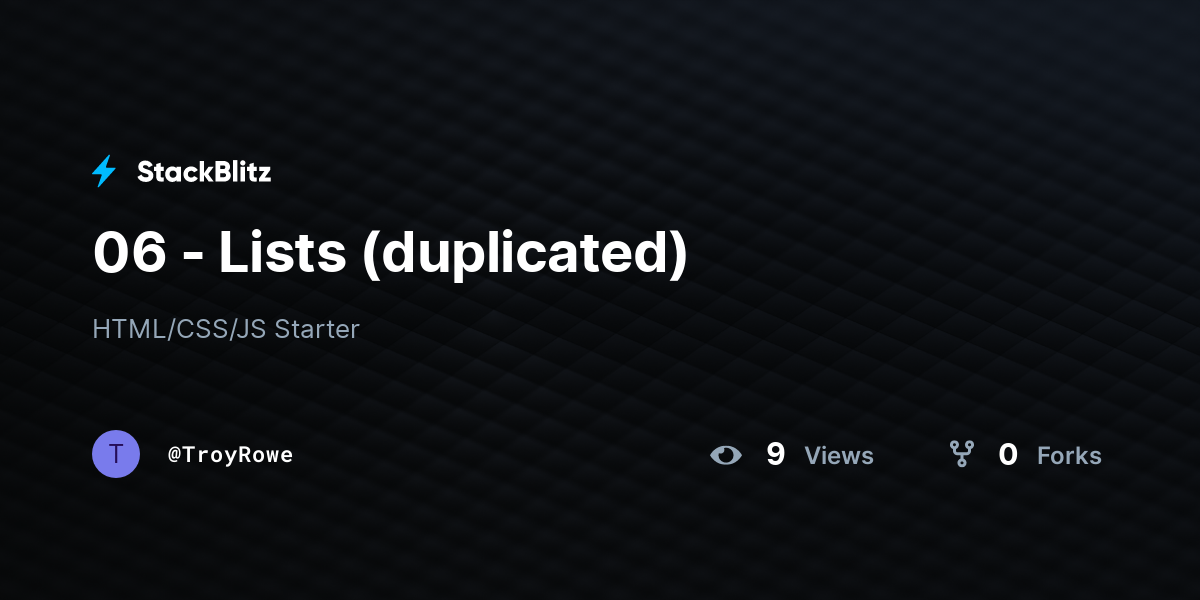 06 - Lists (duplicated) - StackBlitz