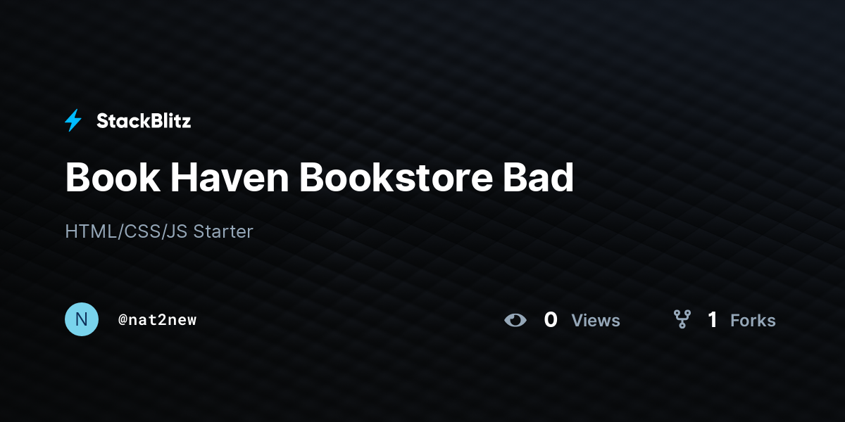 Book Haven Bookstore - StackBlitz