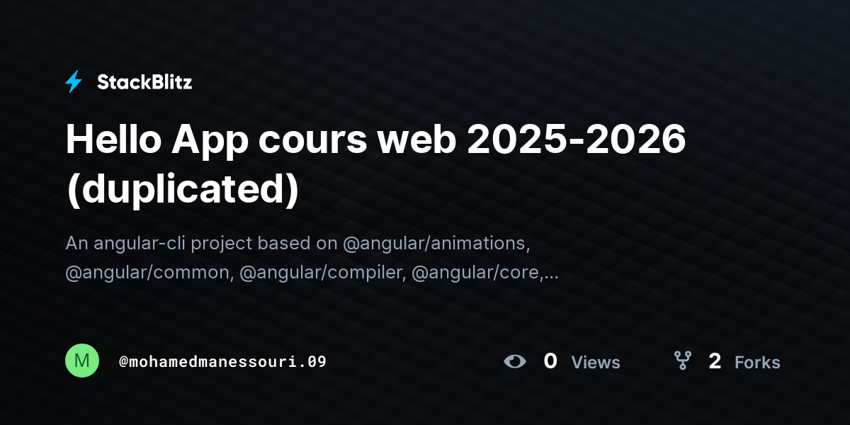 Hello App cours web 2025-2026 (duplicated) - StackBlitz