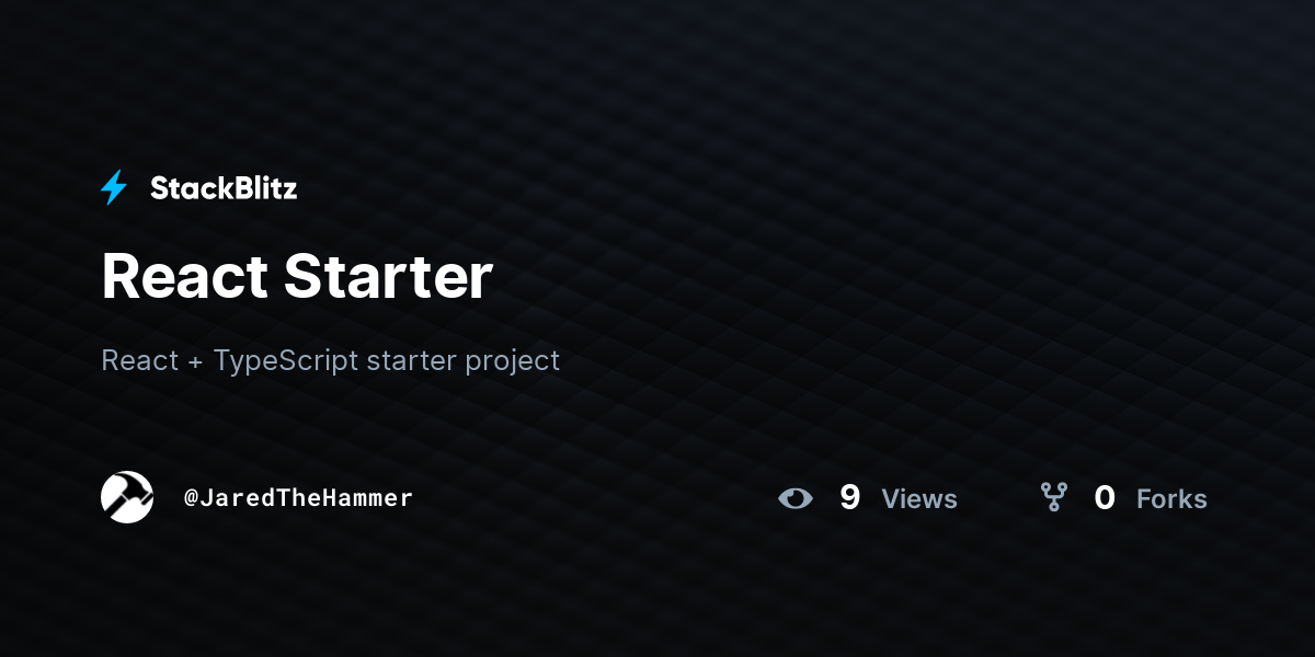 React Starter - StackBlitz