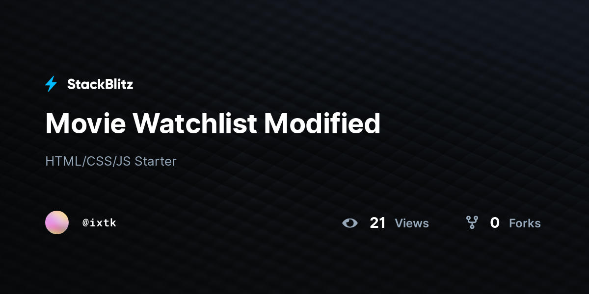 Movie Watchlist Modified - StackBlitz