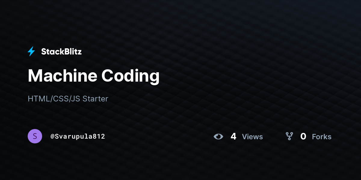 Machine Coding - StackBlitz