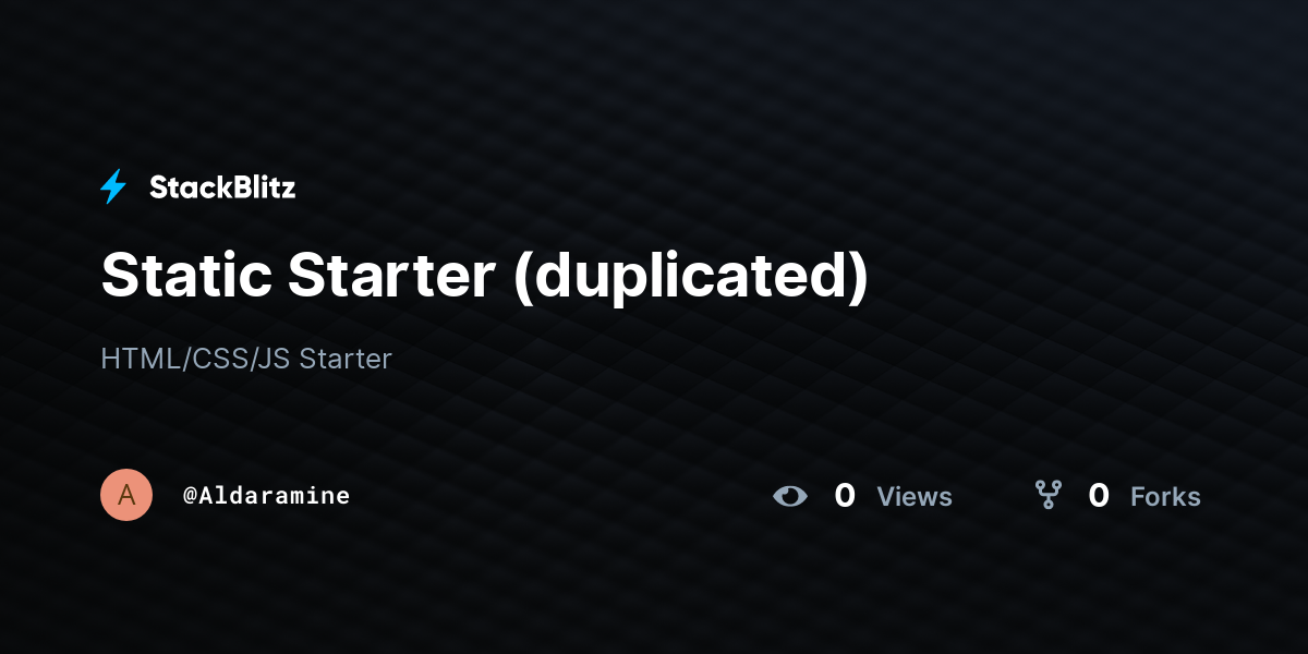 Static Starter (duplicated) - StackBlitz