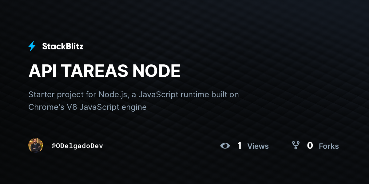 API TAREAS NODE - StackBlitz
