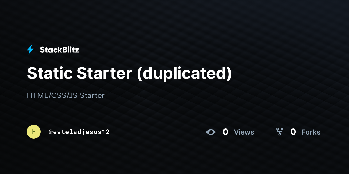 Static Starter (duplicated) - StackBlitz