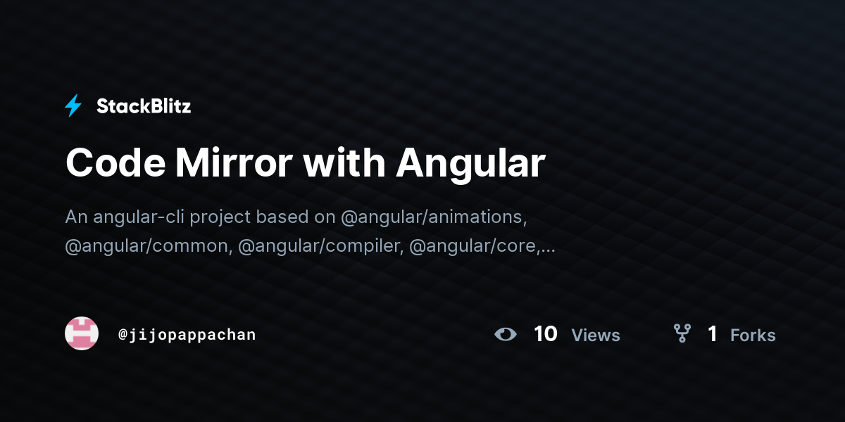 Code Mirror with Angular - StackBlitz