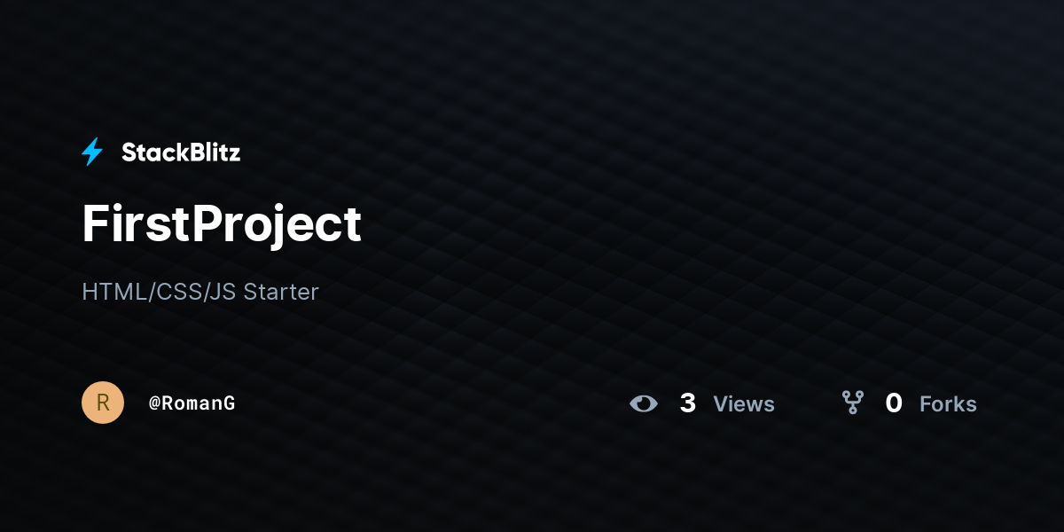FirstProject - StackBlitz