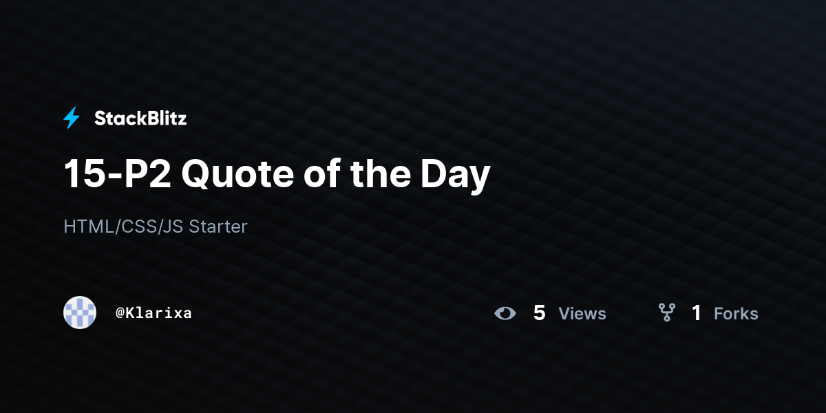 15-P2 Quote of the Day - StackBlitz