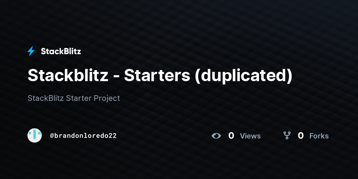 Stackblitz - Starters (duplicated) - StackBlitz