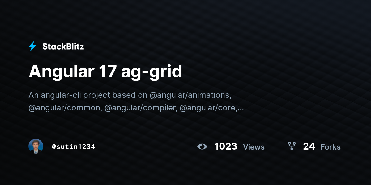 Angular 17 ag-grid - StackBlitz