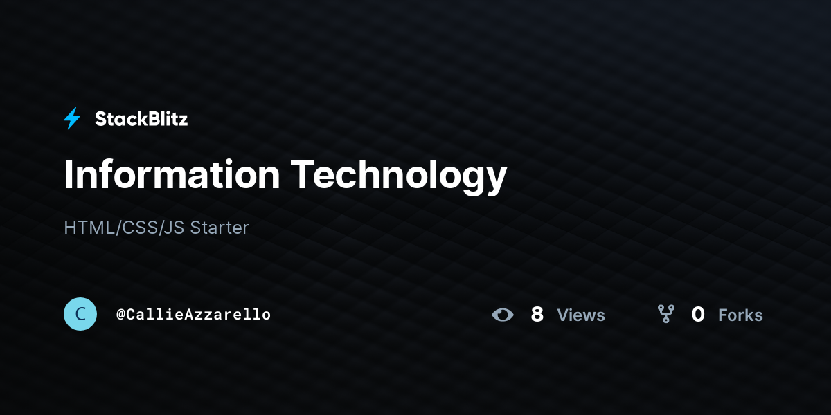 Information Technology - StackBlitz