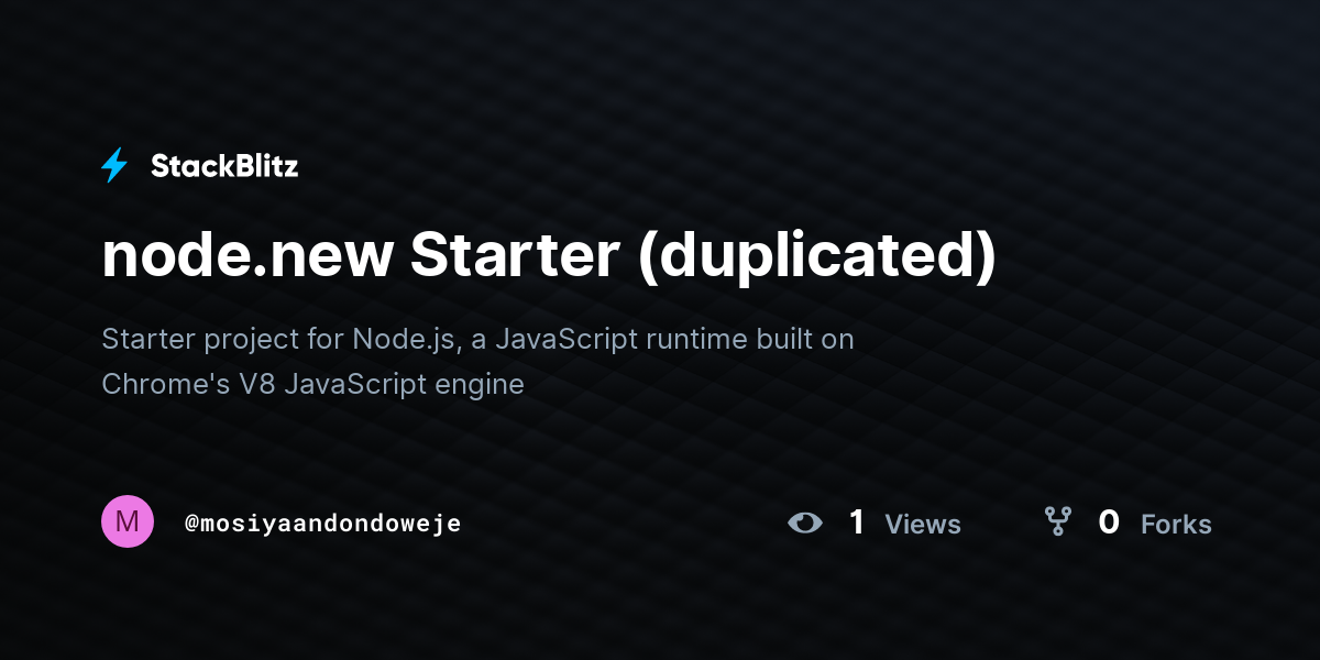 node.new Starter (duplicated) - StackBlitz