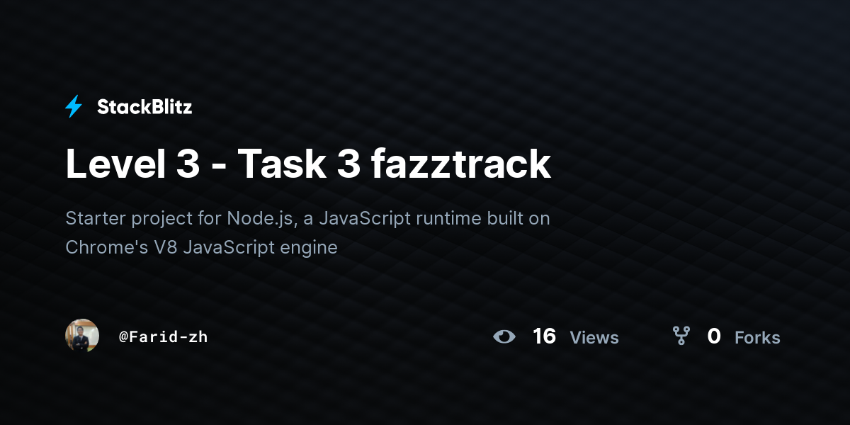 Level 3 - Task 3 fazztrack - StackBlitz