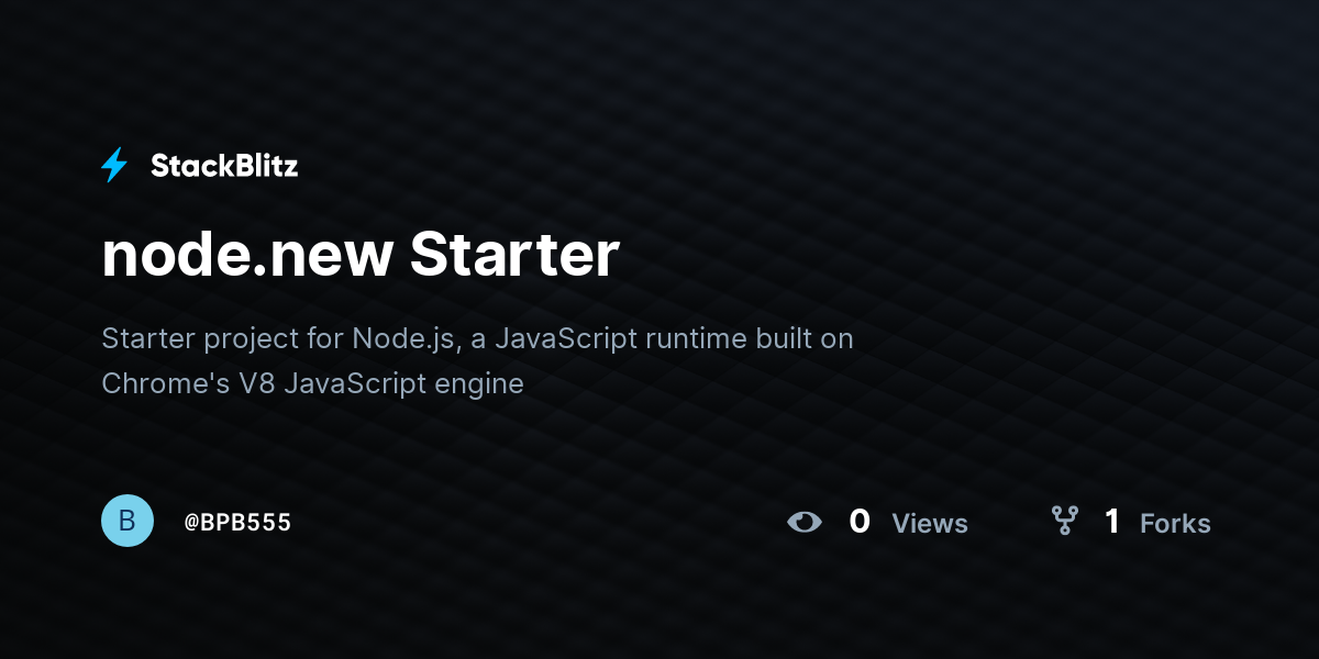 node.new Starter - StackBlitz