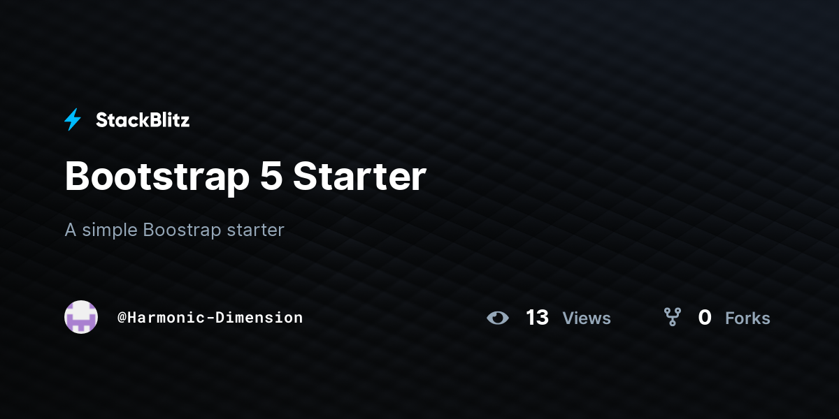 Bootstrap 5 Starter - StackBlitz