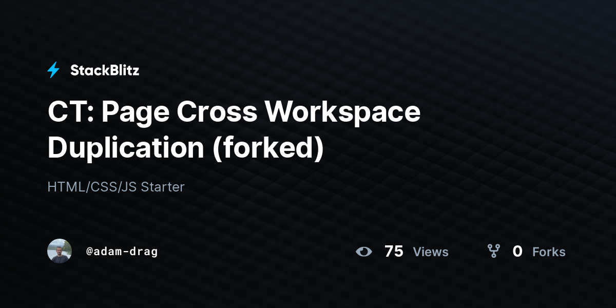CT: Page Cross Workspace Duplication (forked) - StackBlitz