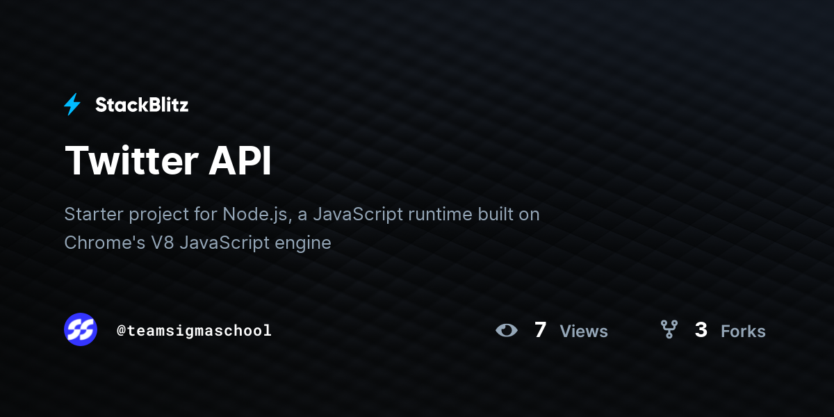 Twitter API - StackBlitz
